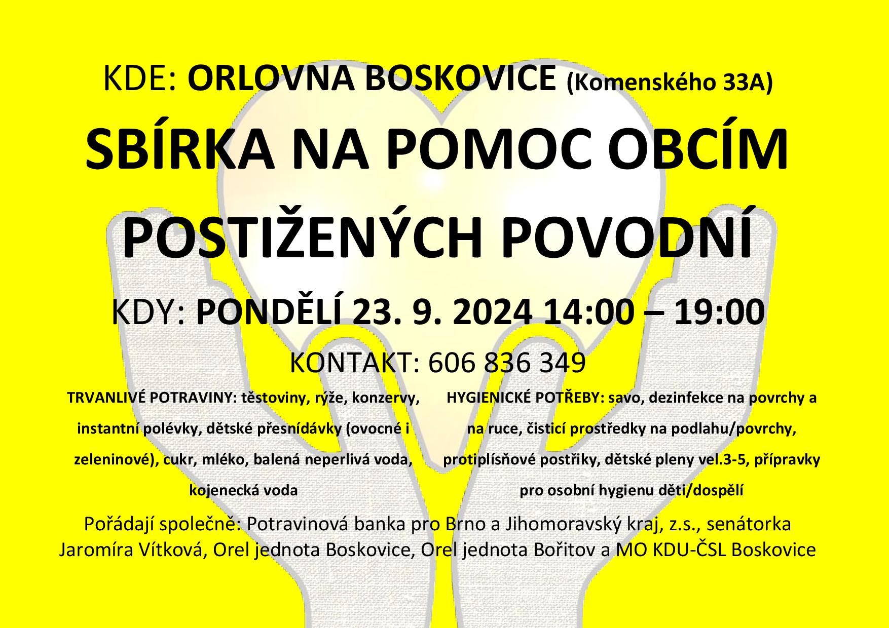 Sbírka povodně orlovna Boskovice2